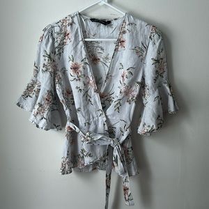 Zara Floral Tie Top